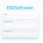 ESDSoftware Meta Tag Generator interface showing SEO title, description, and keyword fields in a clean browser-based design.