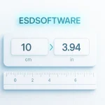 ESDSoftware cm to inch Converter interface showing centimeter input and inch output in a clean, browser-based design.